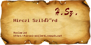 Hirczi Szilárd névjegykártya